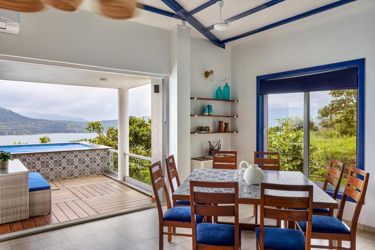 Saffronstays Kaia Waters By Kosha Villas, Pawna - Greek Style Villa With Panoramic View Of Pawna Lake Kolvan Ngoại thất bức ảnh